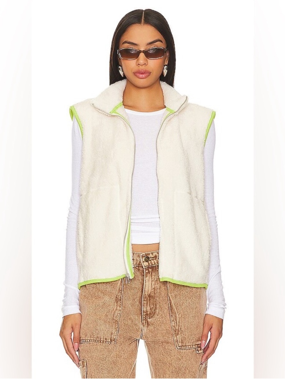 NWT FREE PEOPLE Movement  Mountain High Vest in Ivory Sz L